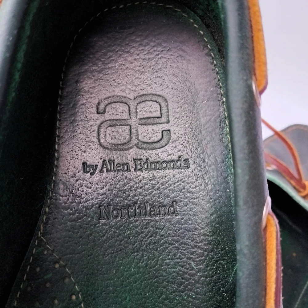 Allen Edmonds Green Northland Classic Green Leather Boat Shoes